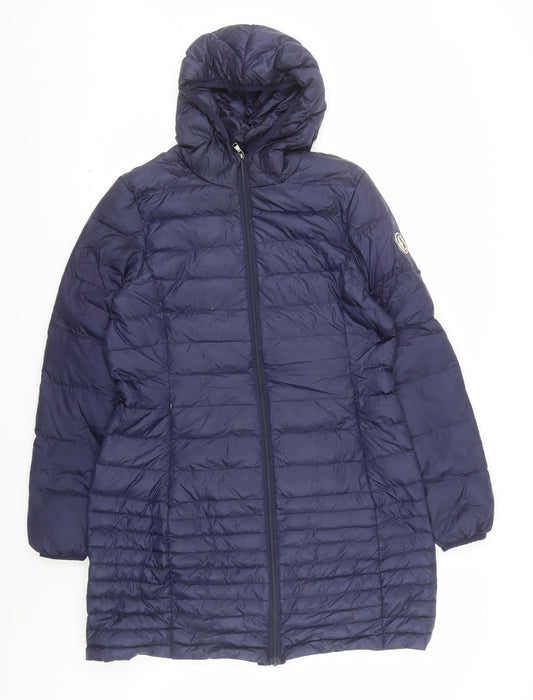 Harvey & Jones Women's Blue Size 12 Hooded Puffer Jacket