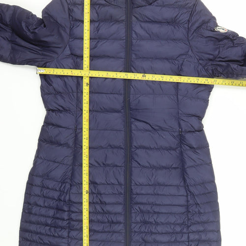Harvey & Jones Women's Blue Size 12 Hooded Puffer Jacket