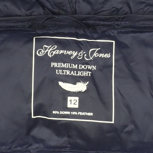 Harvey & Jones Women's Blue Size 12 Hooded Puffer Jacket