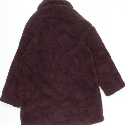 Abercrombie & Fitch Women Brown M Teddy Coat Fleece Mid-Length