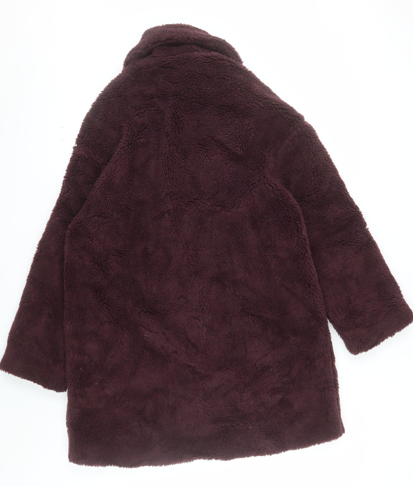 Abercrombie & Fitch Women Brown M Teddy Coat Fleece Mid-Length