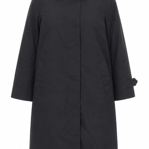 American Apparel Women's Black Long Trench Coat Size 10 Classic Style