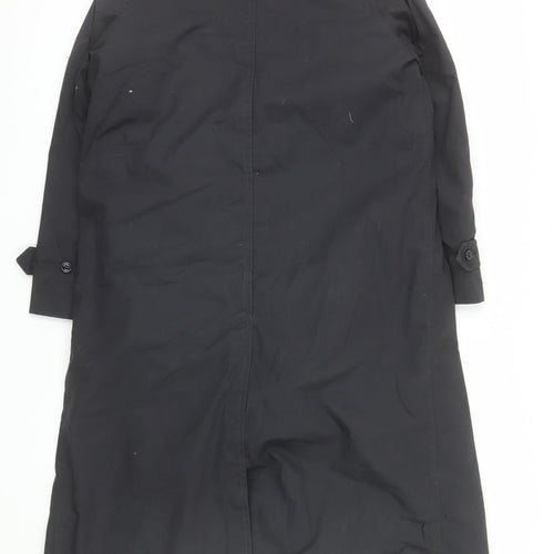 American Apparel Women's Black Long Trench Coat Size 10 Classic Style