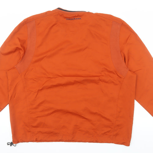Tehama Men's Orange XL V-Neck Pullover Sweatshirt with Zip Pockets