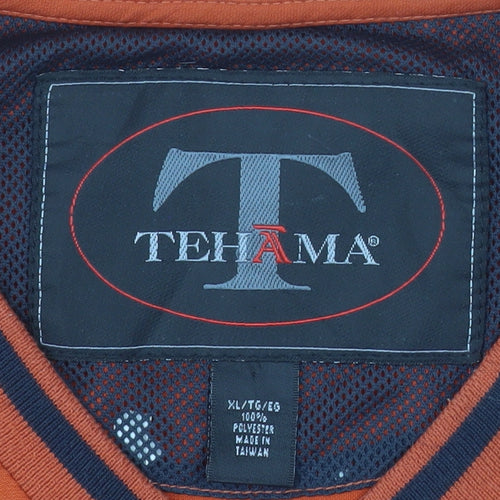 Tehama Men's Orange XL V-Neck Pullover Sweatshirt with Zip Pockets