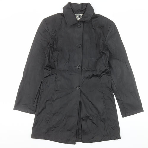 Rampage Womens Black Long Rain Coat Medium Water Resistant