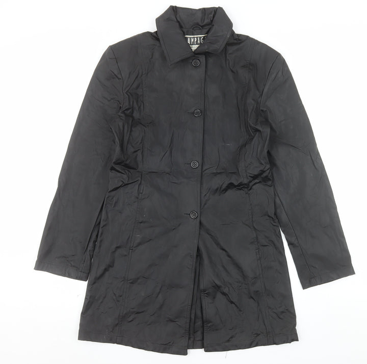 Rampage Womens Black Long Rain Coat Medium Water Resistant