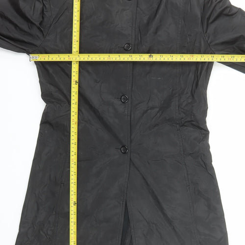 Rampage Womens Black Long Rain Coat Medium Water Resistant