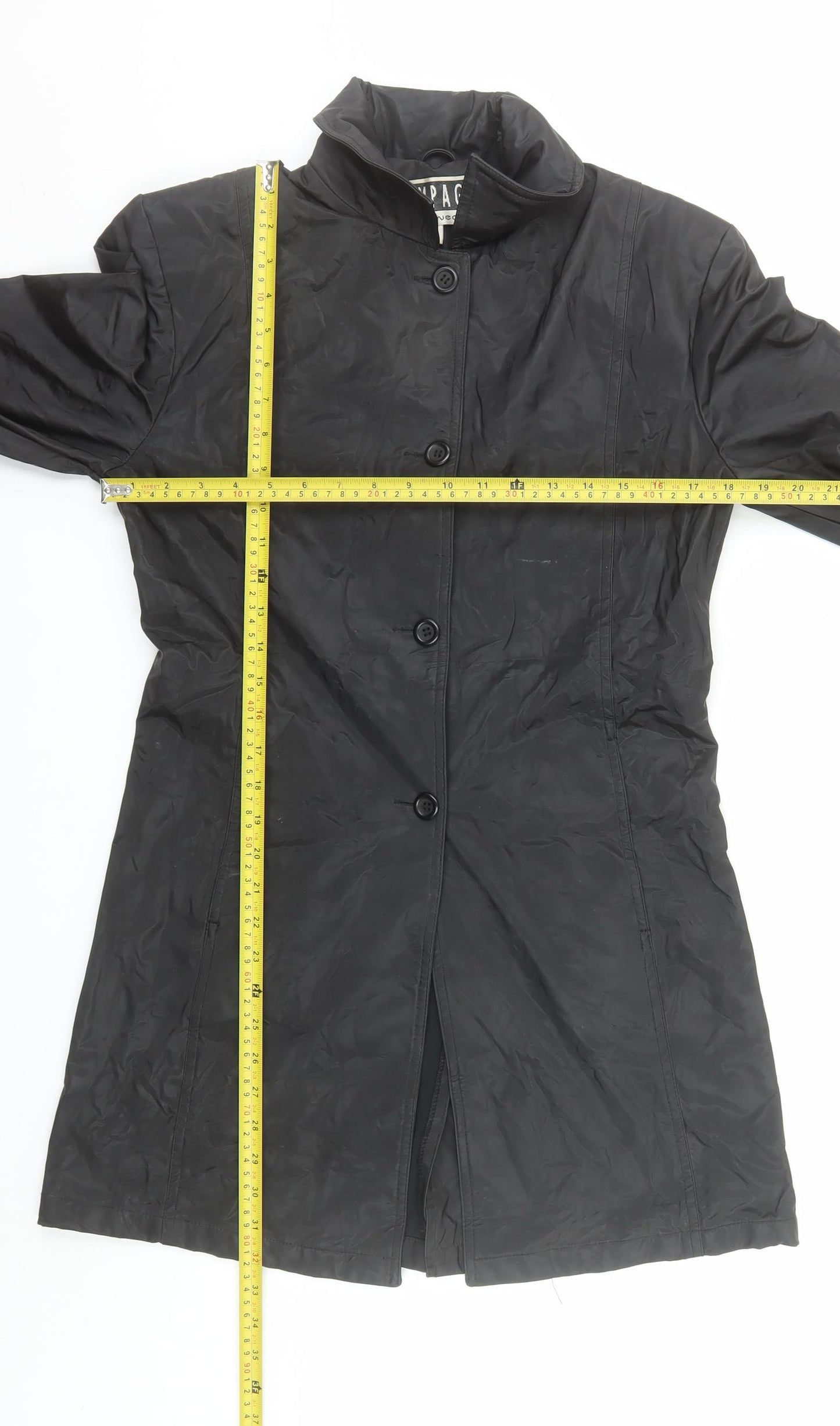 Rampage Womens Black Long Rain Coat Medium Water Resistant