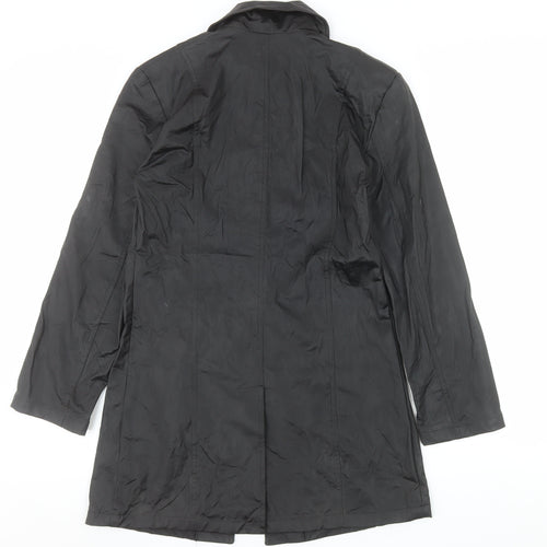 Rampage Womens Black Long Rain Coat Medium Water Resistant