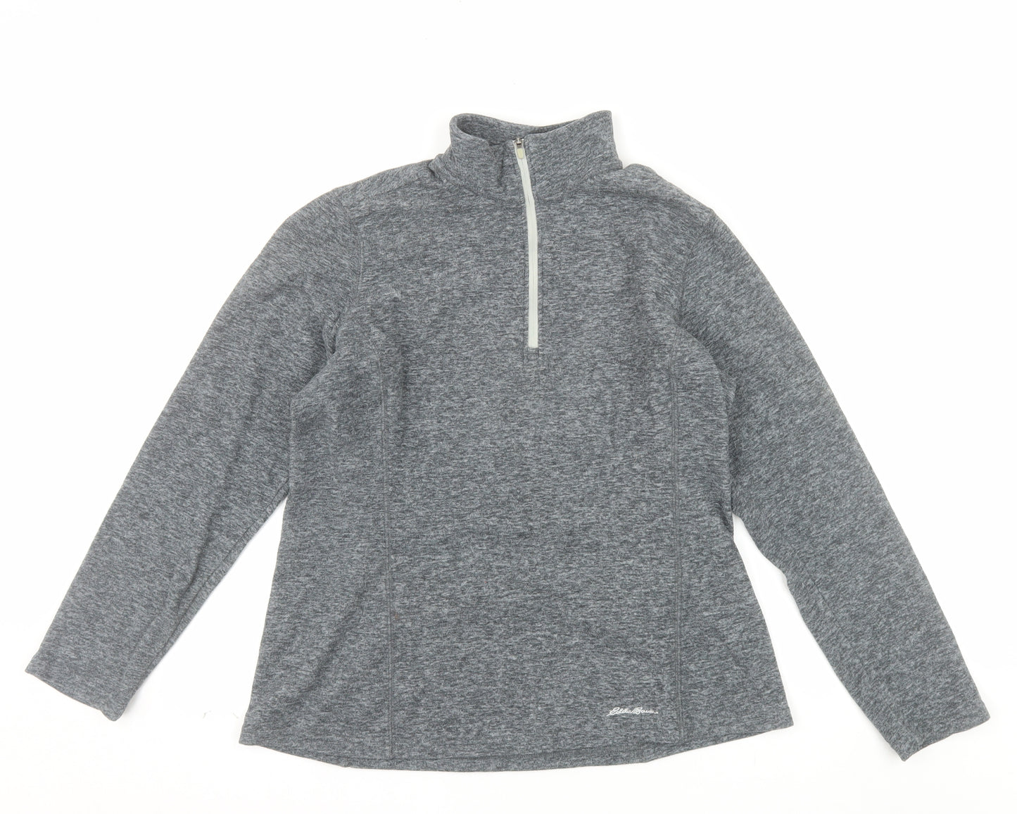 Eddie Bauer Women's Grey 1/4 Zip Pullover Sweatshirt M Polyester
