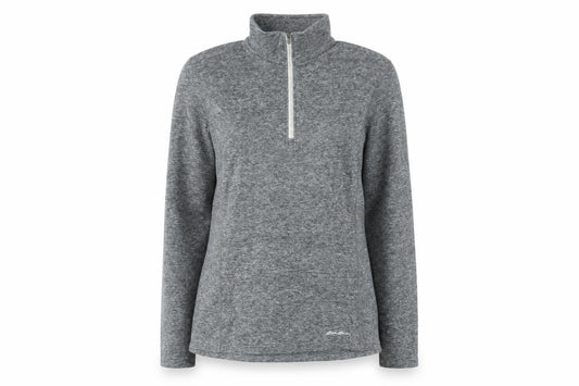 Front view of Eddie Bauer Women's Grey 1/4 Zip Pullover Sweatshirt M Polyester