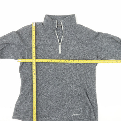 Eddie Bauer Women's Grey 1/4 Zip Pullover Sweatshirt M Polyester