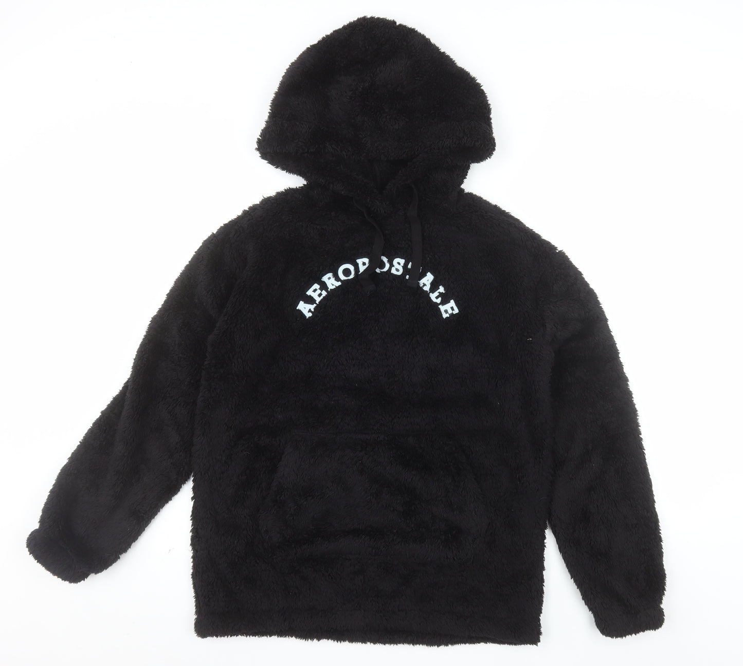 Aeropostale Womens Black Fleece Hoodie Size S Pullover Hooded Sweatshirt
