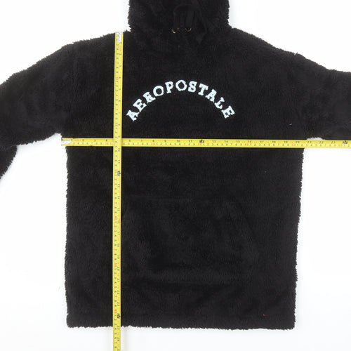 Aeropostale Womens Black Fleece Hoodie Size S Pullover Hooded Sweatshirt