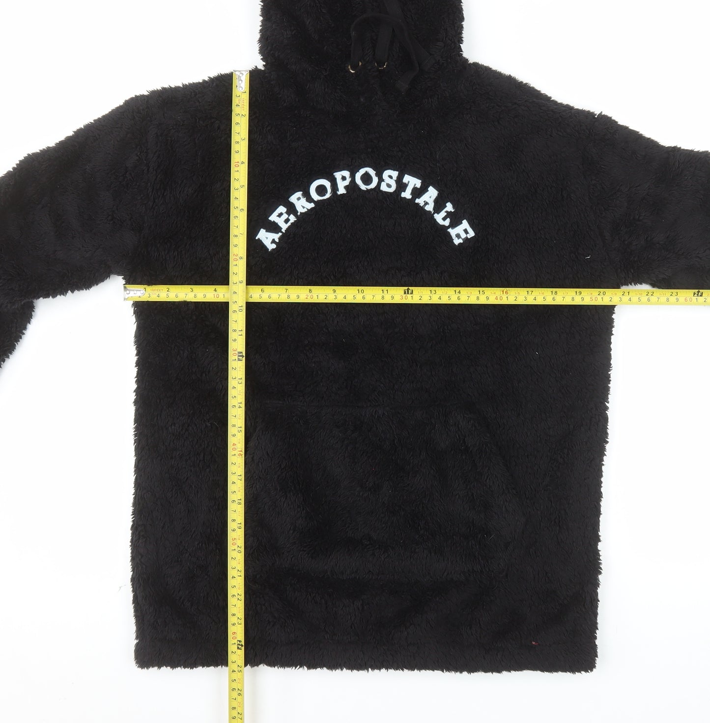 Aeropostale Womens Black Fleece Hoodie Size S Pullover Hooded Sweatshirt