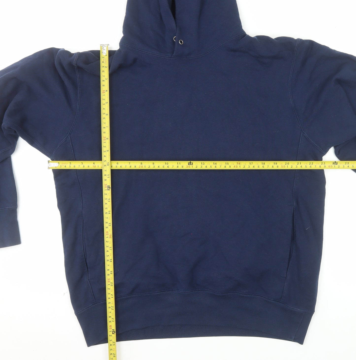 Uniqlo Men's Blue L Pullover Hoodie Long Sleeve Cotton Blend