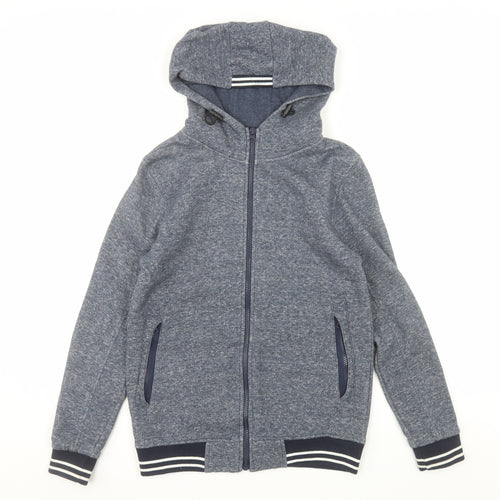 Universal Traveller Men's Blue Full Zip Hoodie XS Fleece Cotton Blend