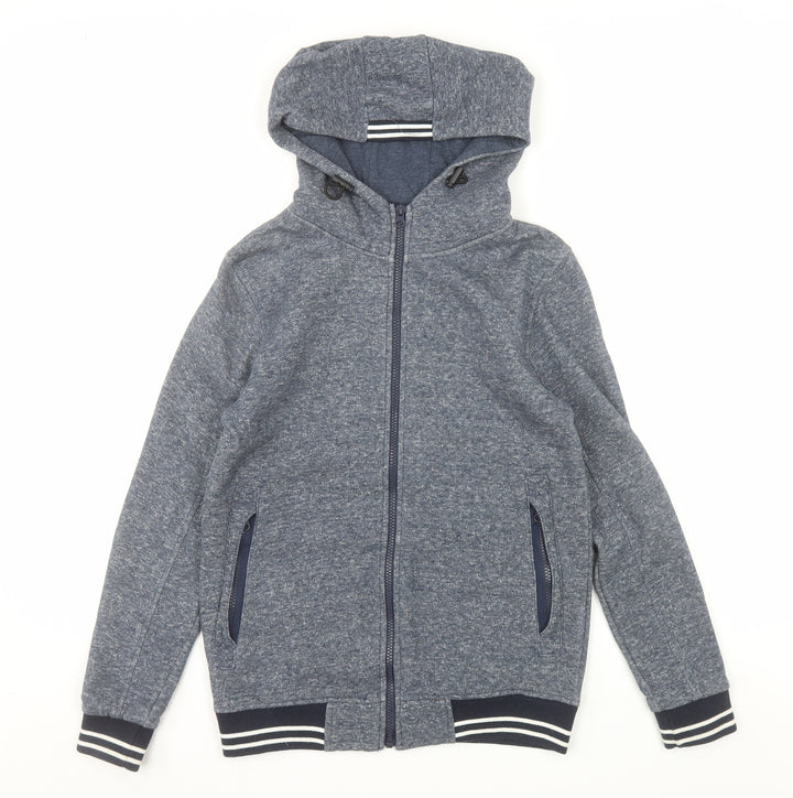 Universal Traveller Men's Blue Full Zip Hoodie XS Fleece Cotton Blend