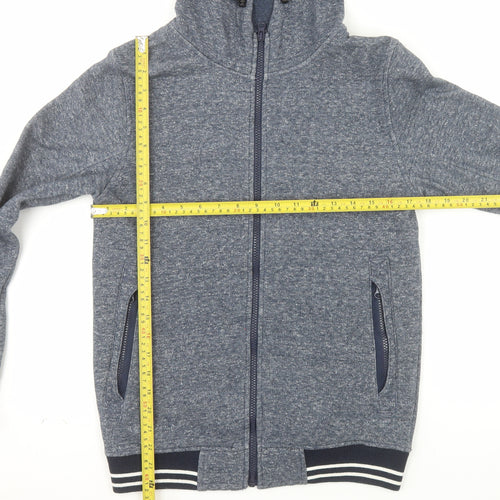 Universal Traveller Men's Blue Full Zip Hoodie XS Fleece Cotton Blend