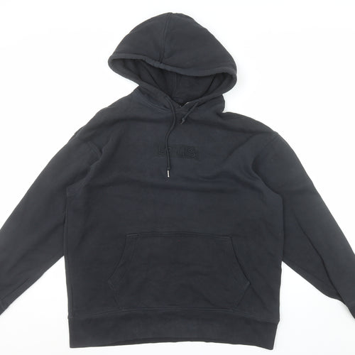 Levi's Men's Black Pullover Hoodie L Logo Fleece Sweatshirt