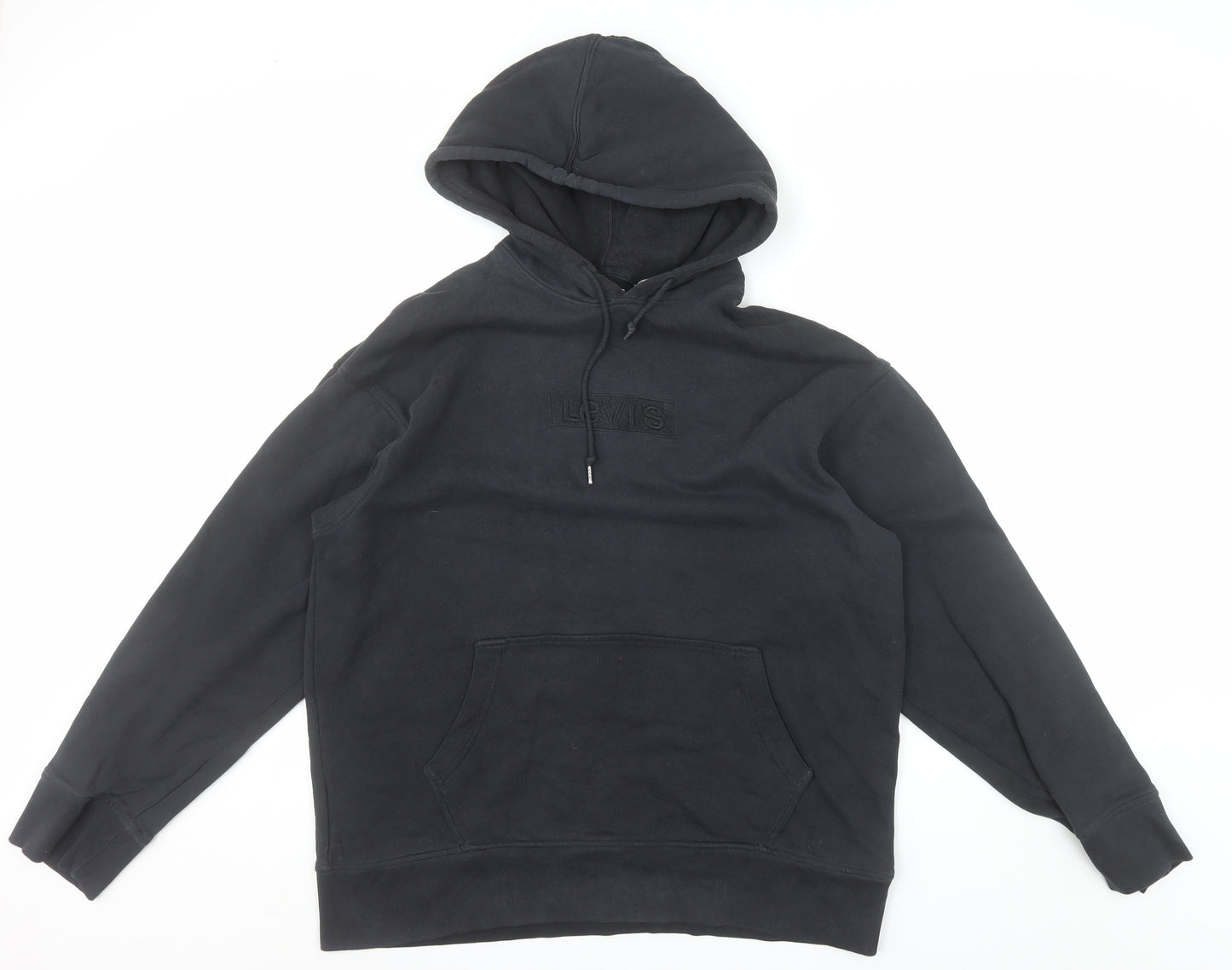 Levi's Men's Black Pullover Hoodie L Logo Fleece Sweatshirt