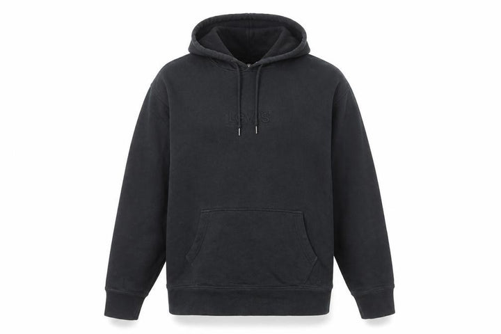 Levi's Men's Black Pullover Hoodie L Logo Fleece Sweatshirt
