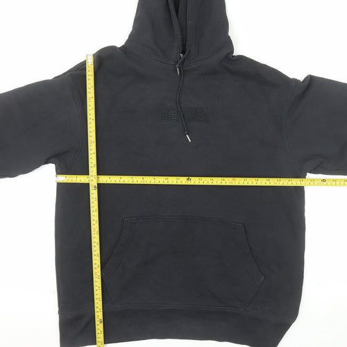 Levi's Men's Black Pullover Hoodie L Logo Fleece Sweatshirt