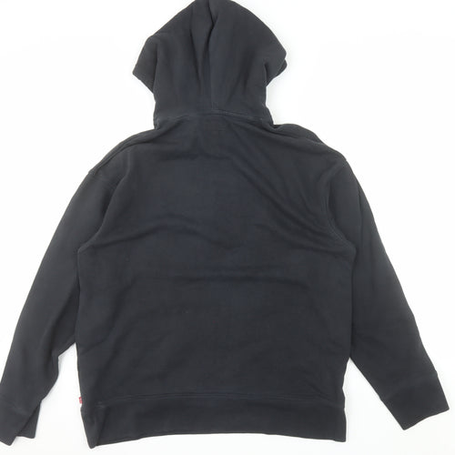 Levi's Men's Black Pullover Hoodie L Logo Fleece Sweatshirt