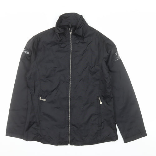 North End Womens Black Lightweight Nylon Zip Jacket Size S
