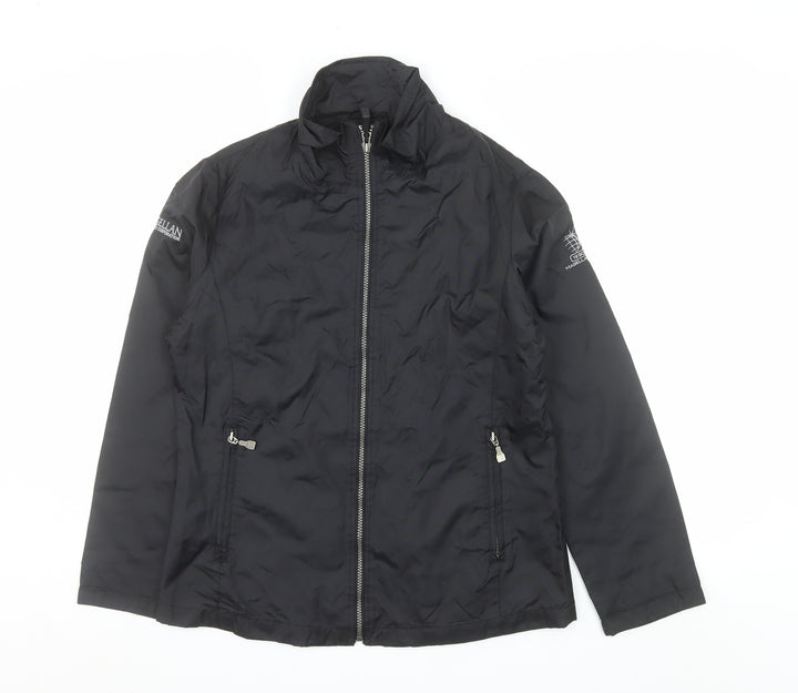North End Womens Black Lightweight Nylon Zip Jacket Size S