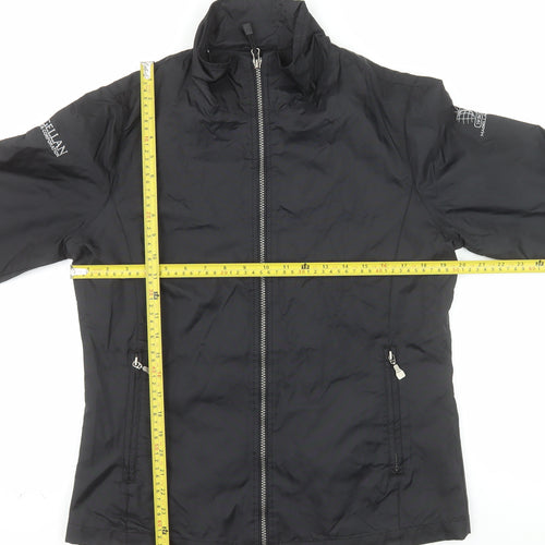 North End Womens Black Lightweight Nylon Zip Jacket Size S