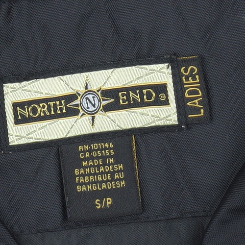 North End Womens Black Lightweight Nylon Zip Jacket Size S