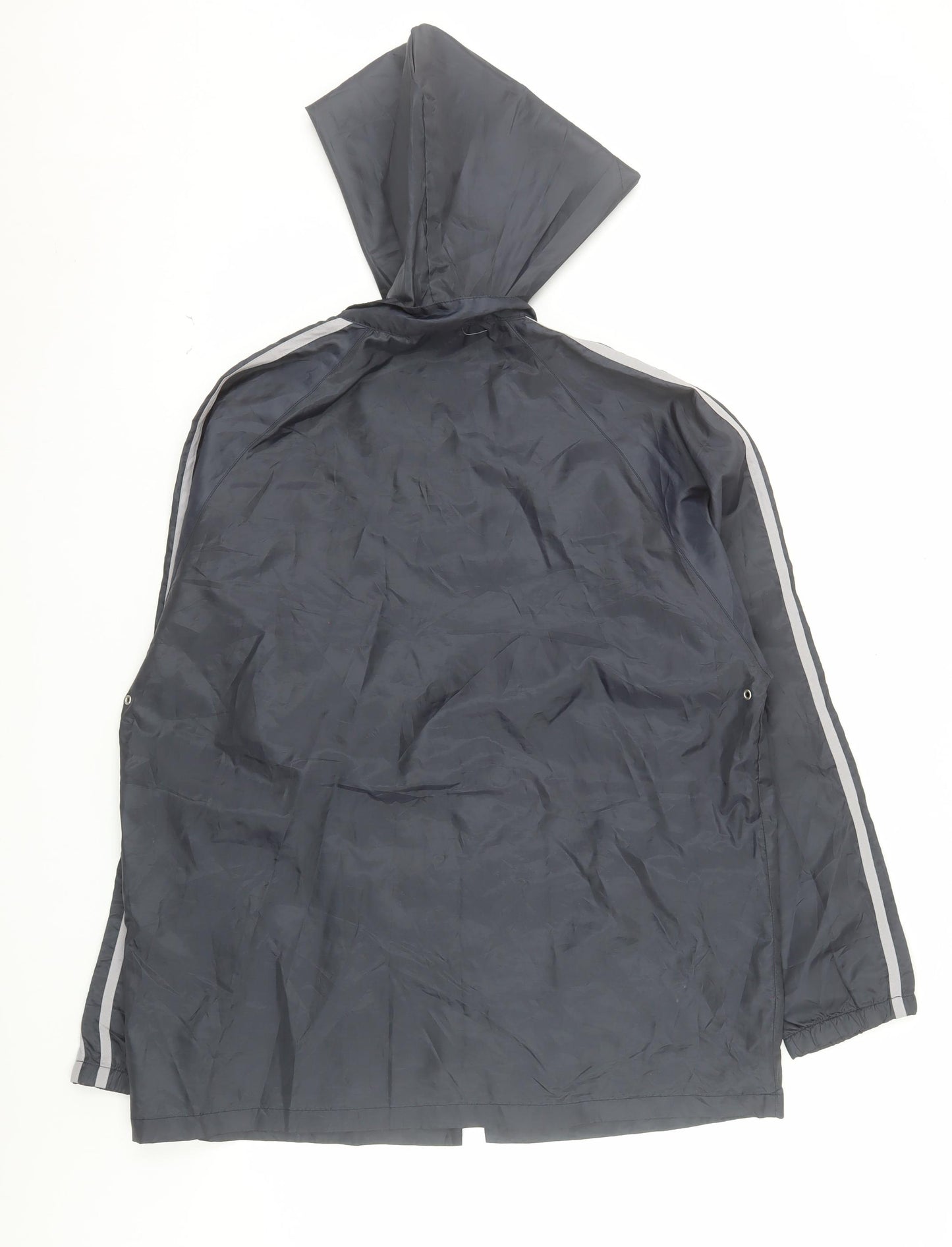 NOW Mens Grey Hooded Rain Cape Jacket M Lightweight Water Resistant