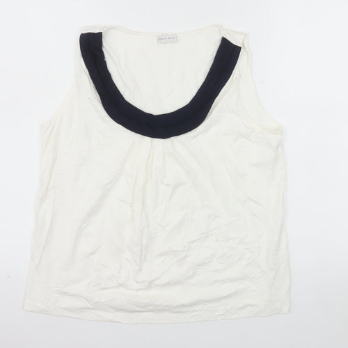 Minuet Petite Women's Ivory Sleeveless Jersey Tank Top UK 16