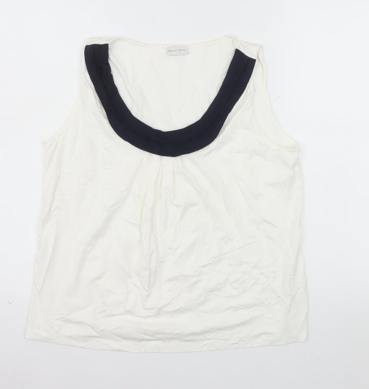 Minuet Petite Women's Ivory Sleeveless Jersey Tank Top UK 16