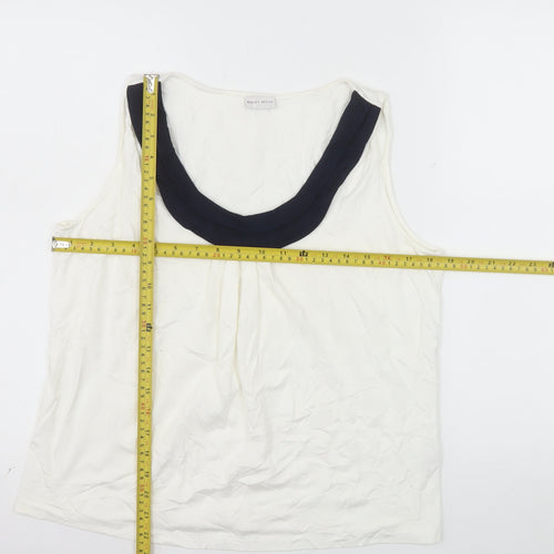 Minuet Petite Women's Ivory Sleeveless Jersey Tank Top UK 16