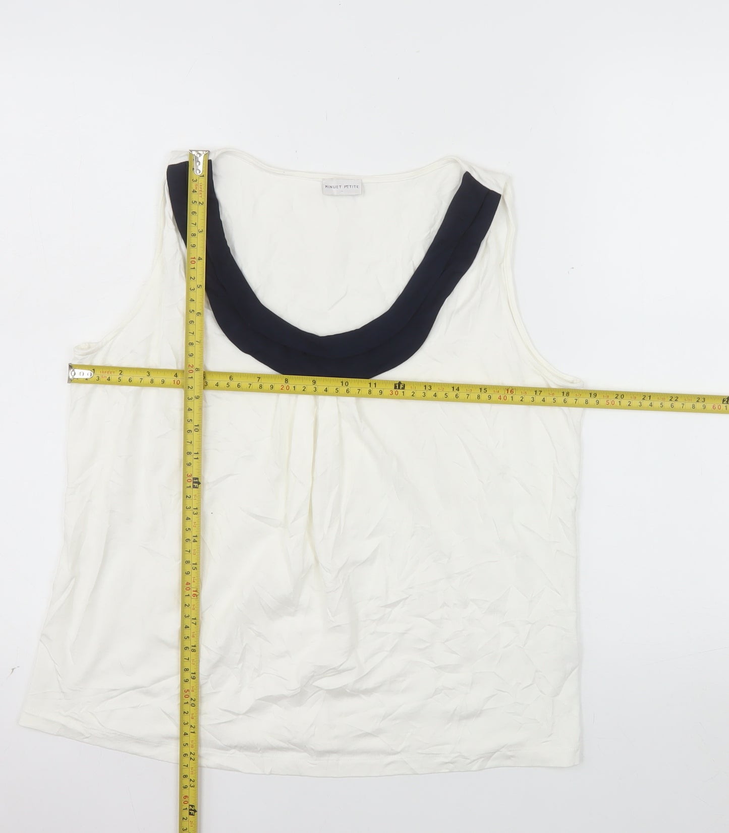 Minuet Petite Women's Ivory Sleeveless Jersey Tank Top UK 16
