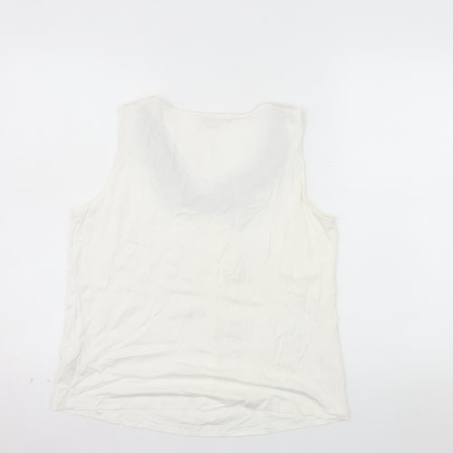 Minuet Petite Women's Ivory Sleeveless Jersey Tank Top UK 16
