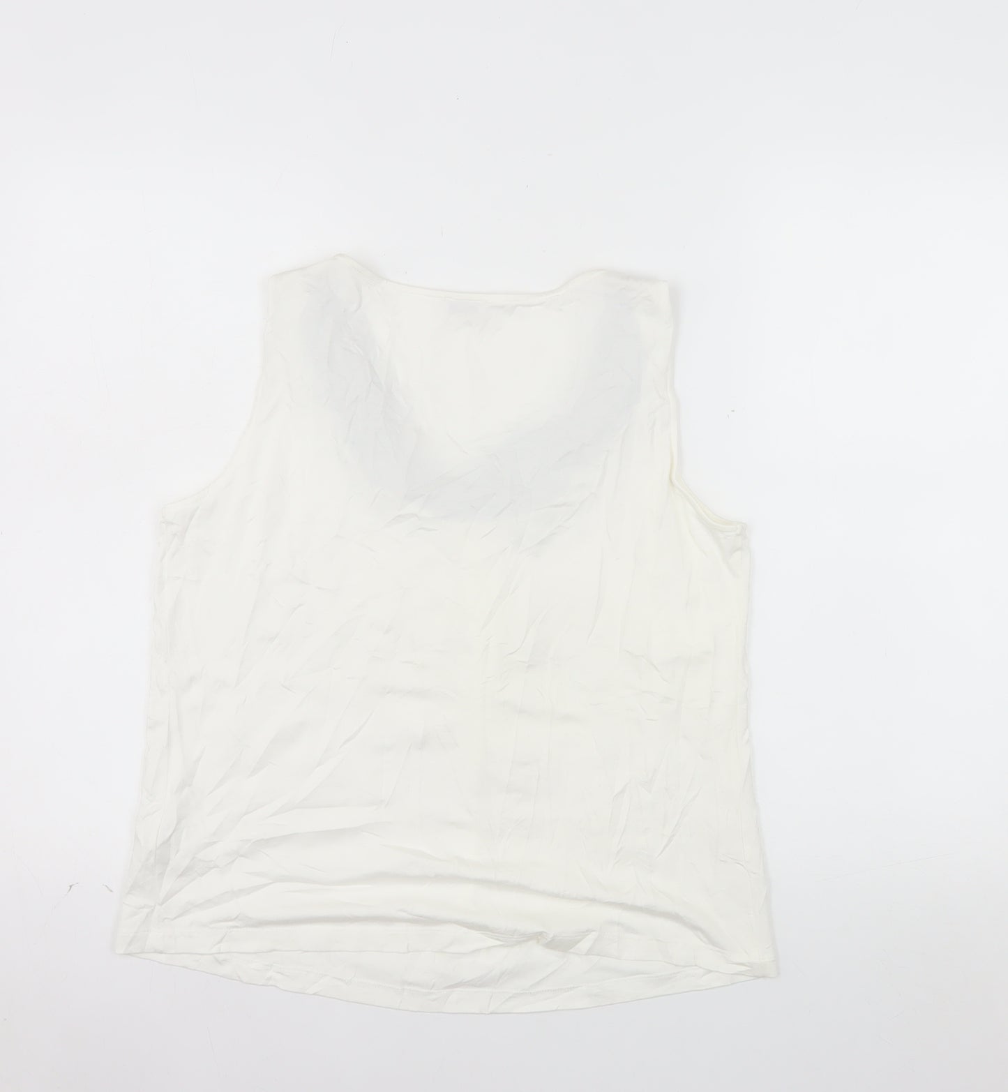 Minuet Petite Women's Ivory Sleeveless Jersey Tank Top UK 16