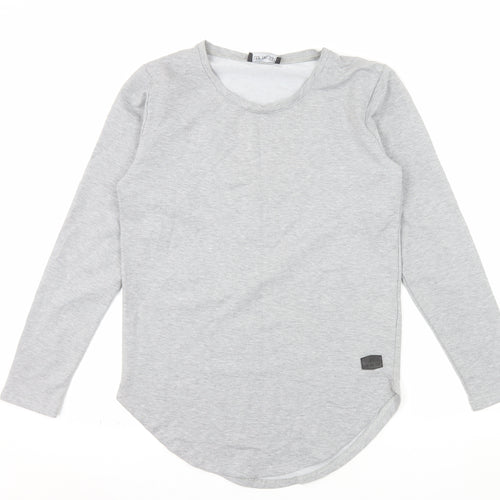 Leif Nelson Women's Grey Long Sleeve Basic Jersey T-Shirt M