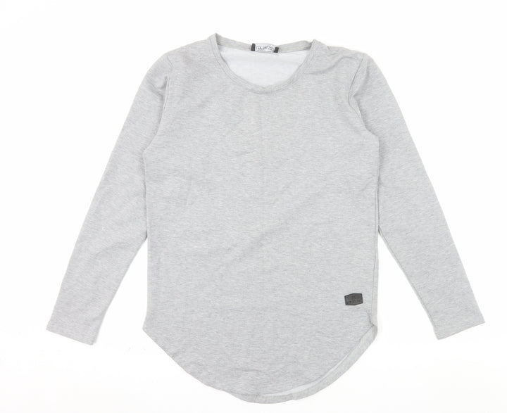 Leif Nelson Women's Grey Long Sleeve Basic Jersey T-Shirt M