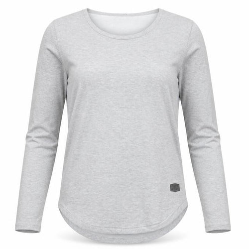 Leif Nelson Women's Grey Long Sleeve Basic Jersey T-Shirt M