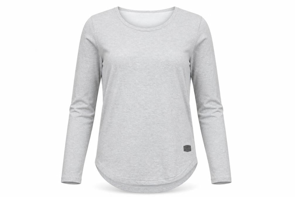 Leif Nelson Women's Grey Long Sleeve Basic Jersey T-Shirt M