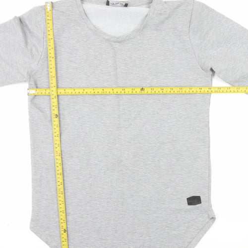 Leif Nelson Women's Grey Long Sleeve Basic Jersey T-Shirt M