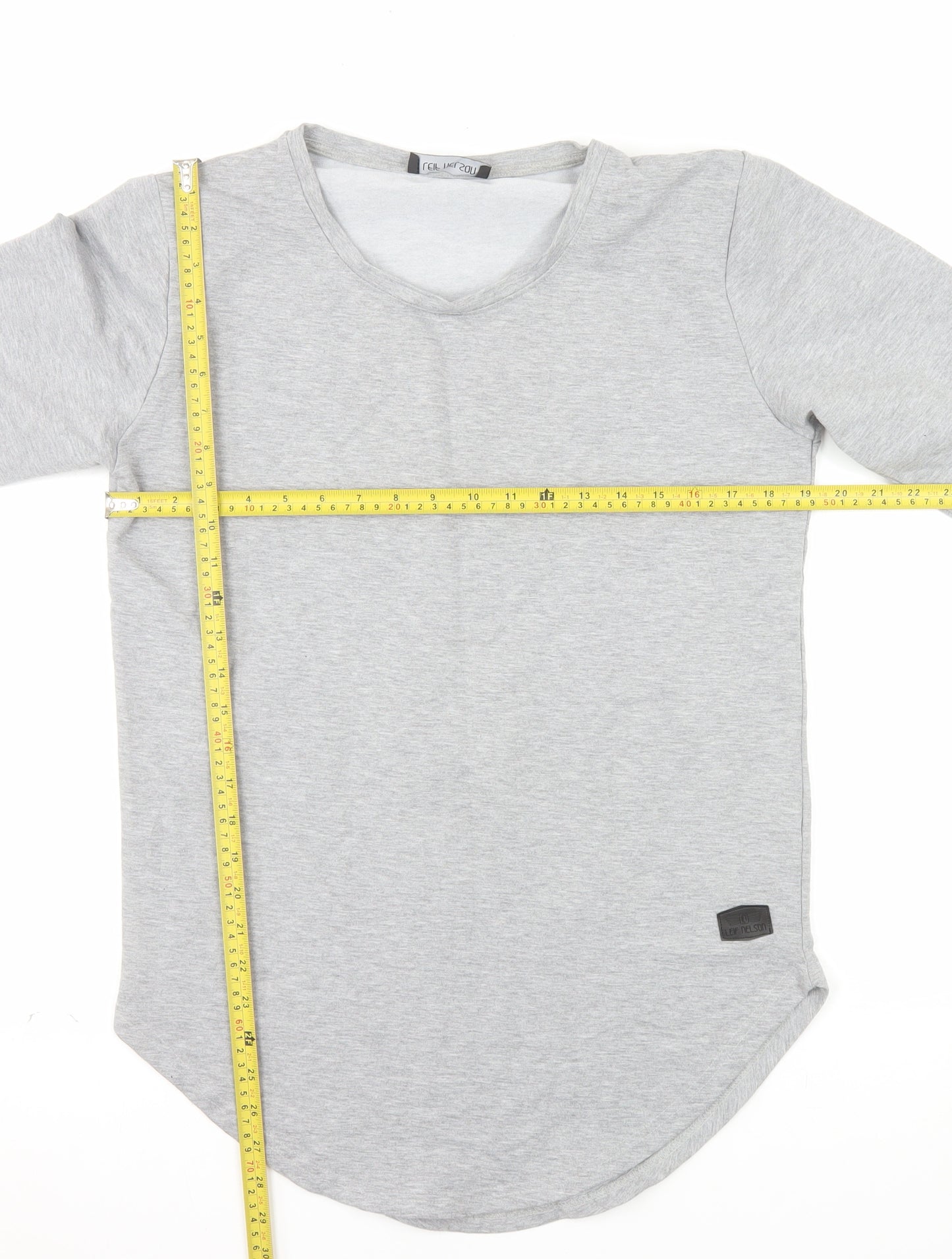 Leif Nelson Women's Grey Long Sleeve Basic Jersey T-Shirt M