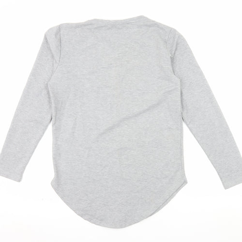 Leif Nelson Women's Grey Long Sleeve Basic Jersey T-Shirt M