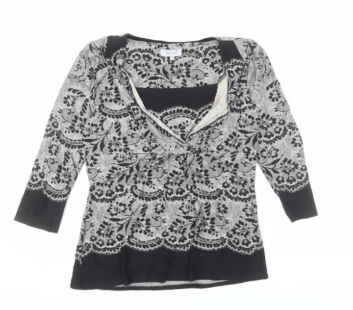 Marks and Spencer Per Una Women's Black Floral Tunic Blouse Size 12