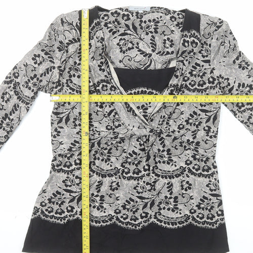 Marks and Spencer Per Una Women's Black Floral Tunic Blouse Size 12