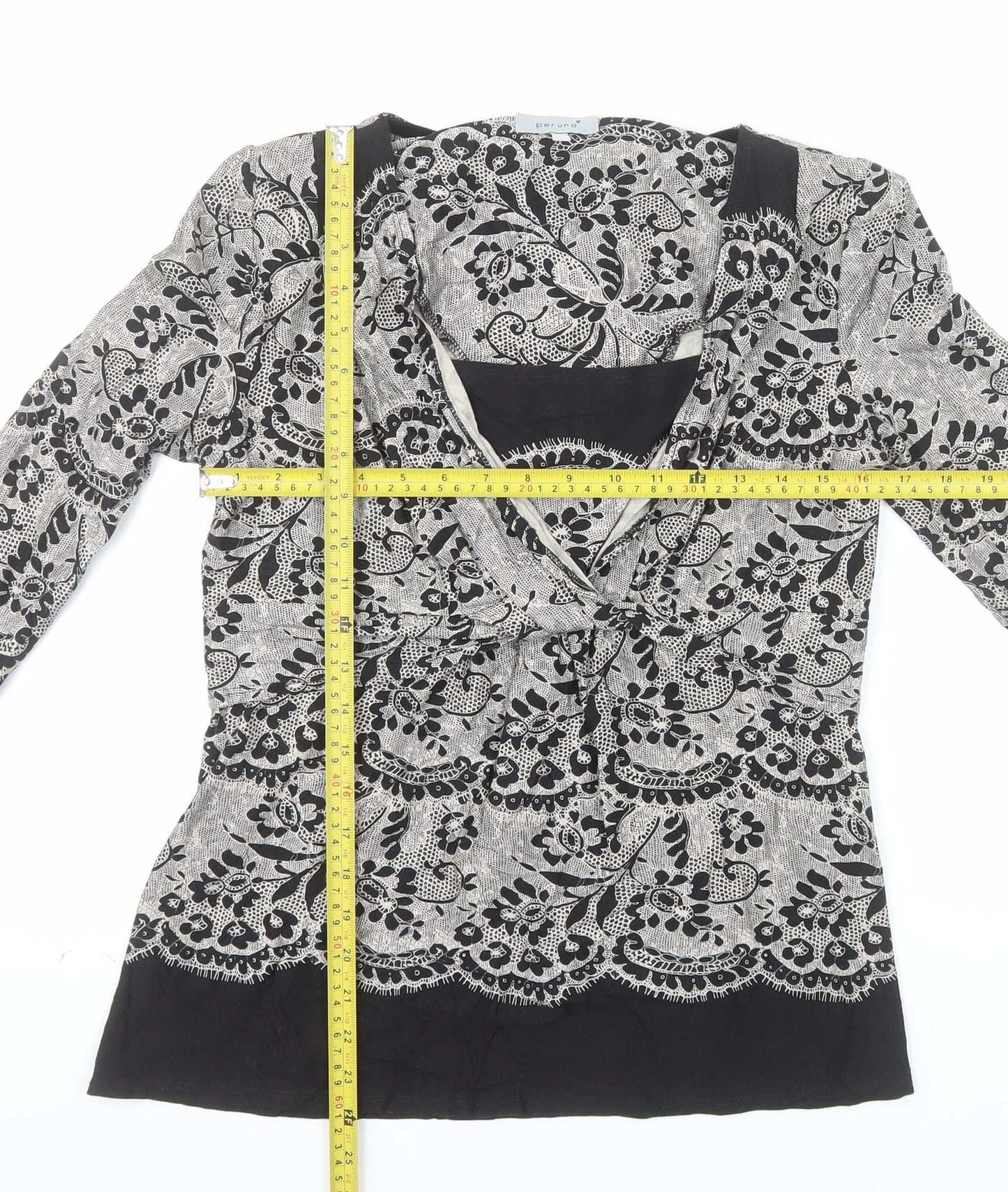 Marks and Spencer Per Una Women's Black Floral Tunic Blouse Size 12